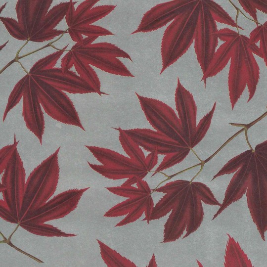 Autumn Leaves on Silver Leaf Print Paper ~ Rossi Italy